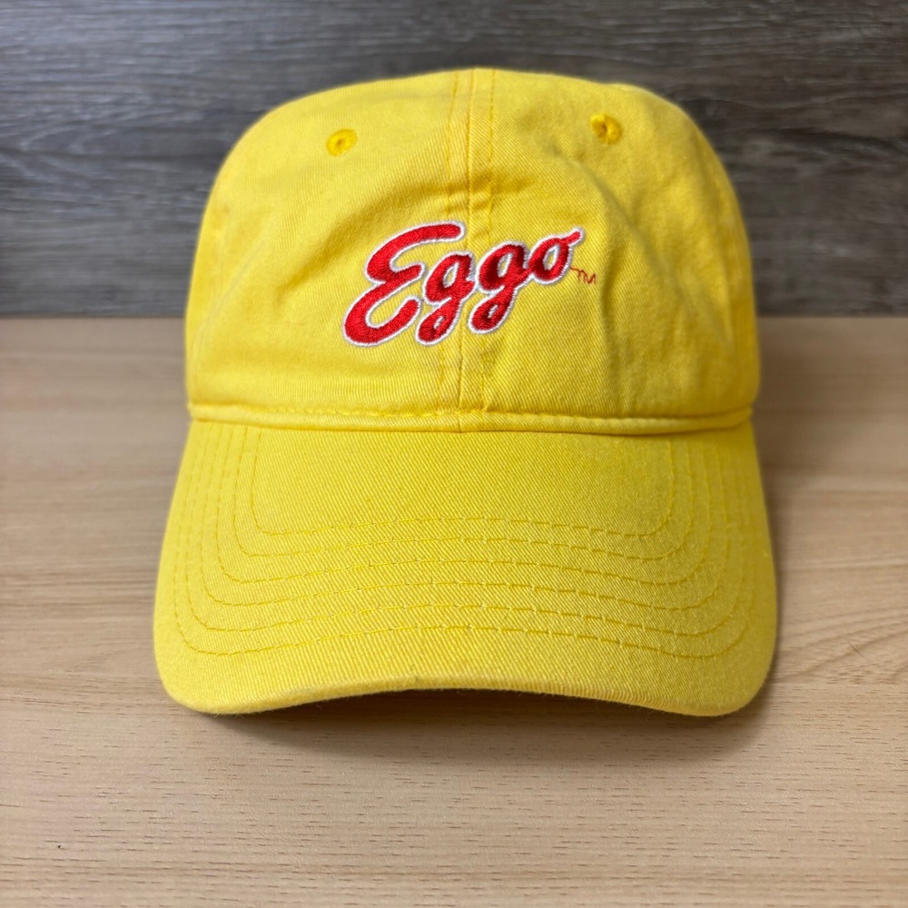 Eggo Hat Cap Strap Back Yellow Waffles Breakfast Classic Logo Adjustable